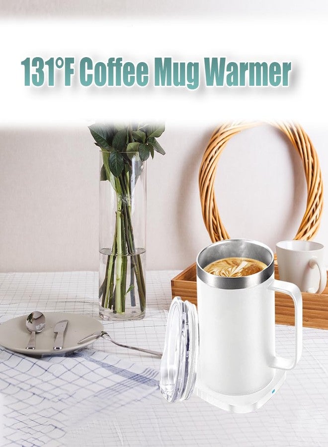 WOOLALA Smart Coffee Mug Warmer & Mug Set with Auto-Off Self-Heating Mug for Coffee Tea Milk Temperature Control Cup Warmer for Desk Home Office Use 304 Stainless Steel 11oz - Image 2